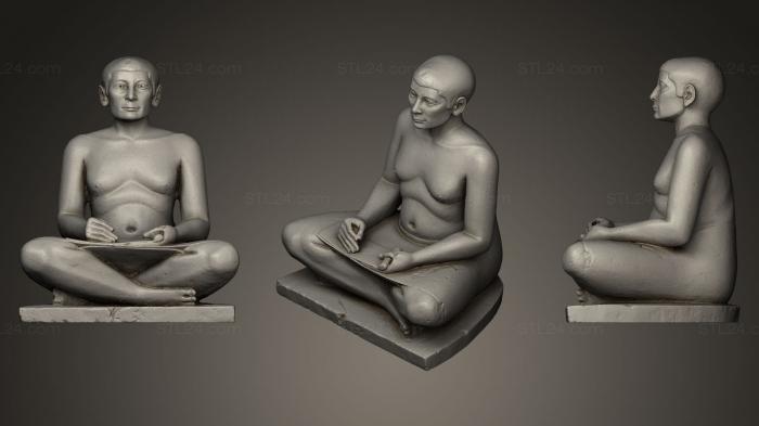 Miscellaneous figurines and statues (The Seated Scribe, STKR_0043) 3D models for cnc